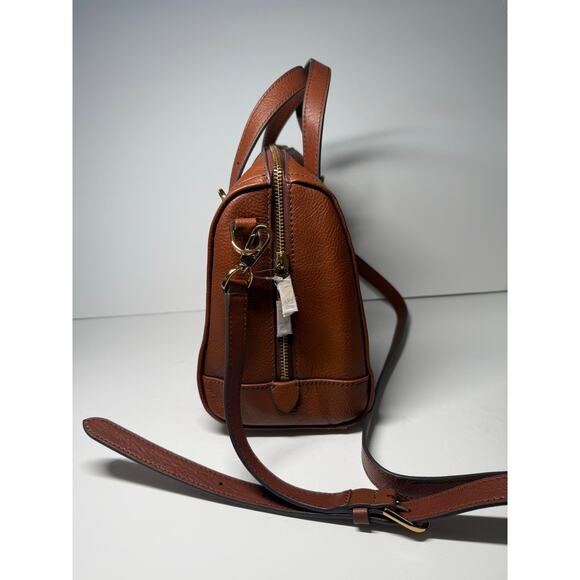 Fossil Women's Carlie Leather Satchel Purse Handbag, Brown (Model: ZB1772200) - Picture 4 of 6